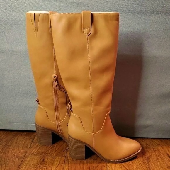 Davina Heeled Riding Boots, Universal Thread Tan Camel Davina Knee High Boots - Picture 5 of 6